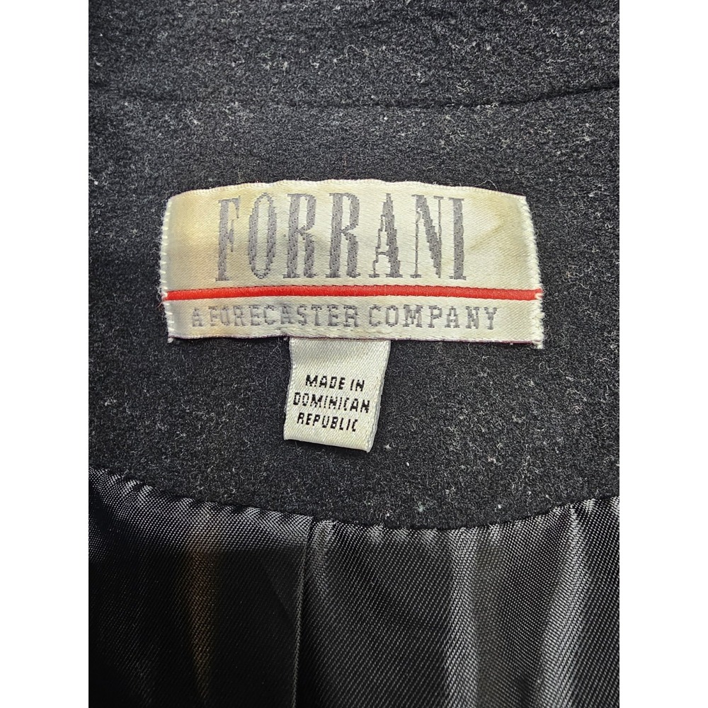 Forrani Forecaster Women's 100% Pure Wool Double Breasted Pea Coat Size 8 Black - Picture 2 of 10